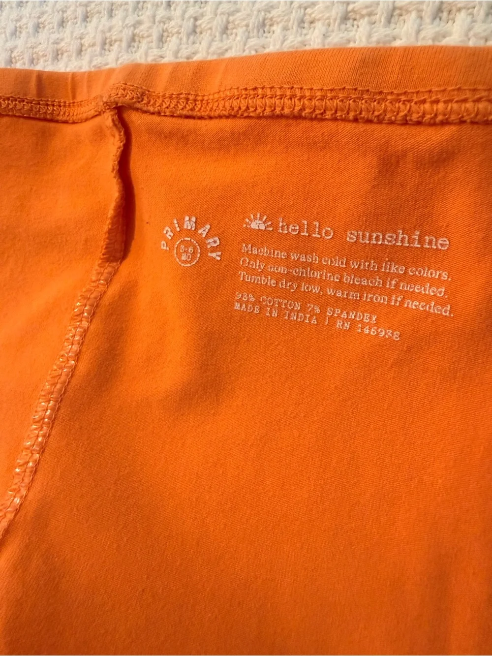 Primary Baby Girls’ Stretch Bike Shorts in Teal and Orange - Picture 4 of 4